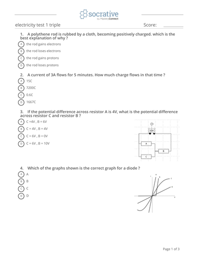 AQA physics GCSE 9 -1 exam practice M/C revision questions for paper 1 ...
