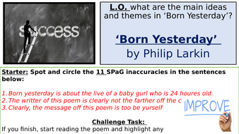 Born Yesterday - Unseen Poem | Teaching Resources