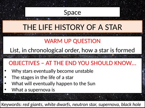 The Life History of a Star