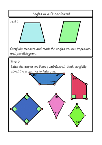 Year 6 Angles in A Quadrilateral Lesson Pack | Teaching Resources