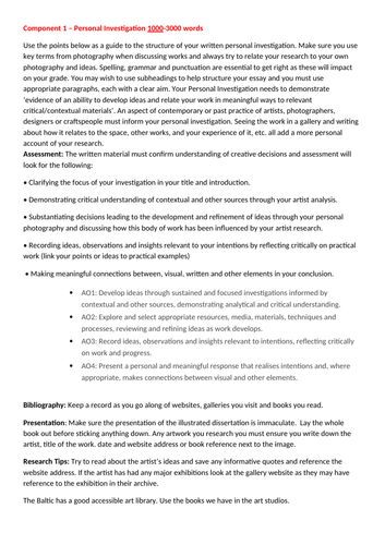Photography a level analysis picture
