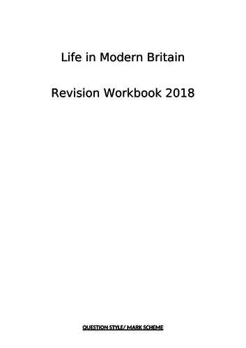 AQA 9-1 Citizenship: REVISION: Student work book for Life in Modern Britain