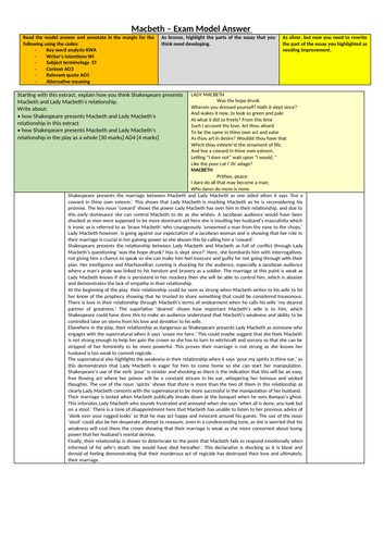 Macbeth Model Answer