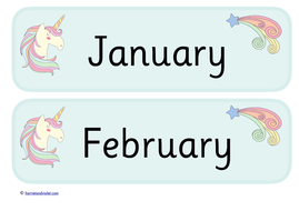 Unicorn Months of the Year signs | Teaching Resources