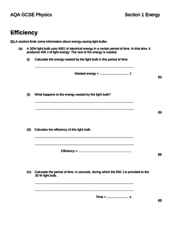 Section 1 - Energy - Efficiency diagnostic