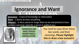 IGNORANCE AND WANT - A CHRISTMAS CAROL by aesrsg | Teaching Resources