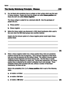 Hardy-Weinberg Principle (Powerpoint and three accompanying worksheets