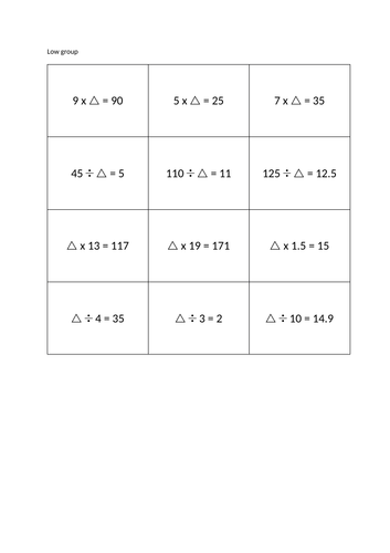 Inverse operations - Year 4 | Teaching Resources