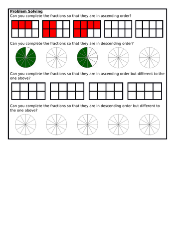 Ordering fractions, Summer Block 1, Year 3