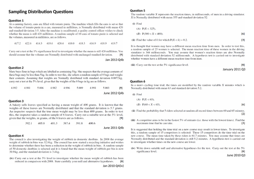 Sampling Distribution of the Mean (OCR MEI Statistics 2 : Chapter 3 Part 1)