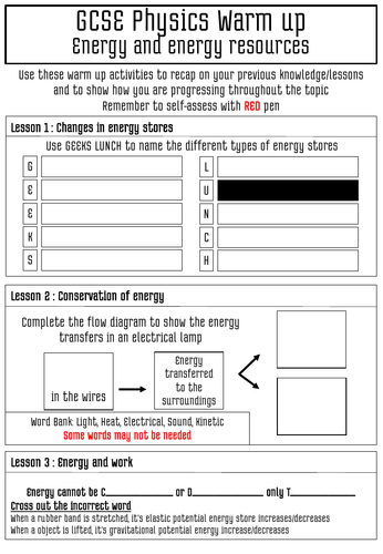 P1 Physics Warmups