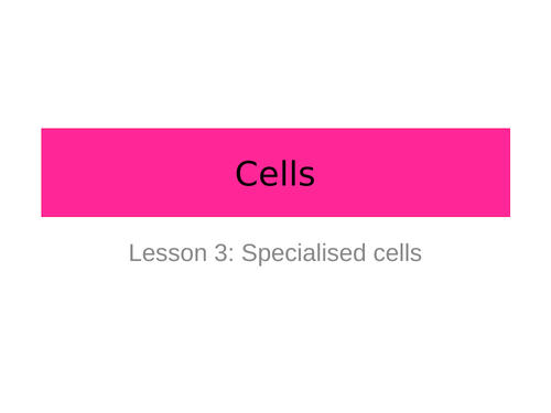 Specialised Cells - AQA Activate