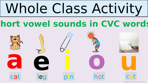 CVC Short Medial Vowels PowerPoint Presentations, Activities, Teacher ...