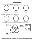 Coloured Light/ Seeing Colour (Activities/Worksheet) - (KS3) Light ...