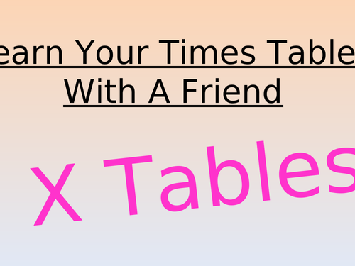 Times Tables With A Friend | Teaching Resources
