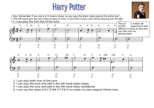 Harry Potter- Hedwig's Theme for Piano | Teaching Resources