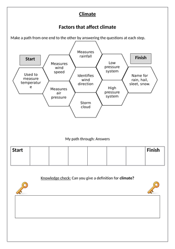 Factors affecting climate worksheet