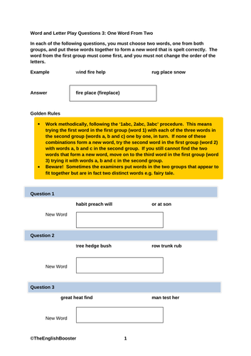 Verbal Reasoning Worksheets | Teaching Resources