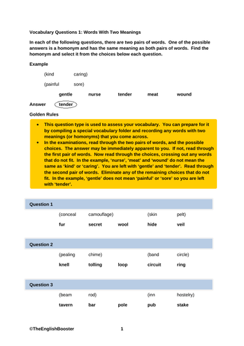 verbal reasoning worksheets teaching resources