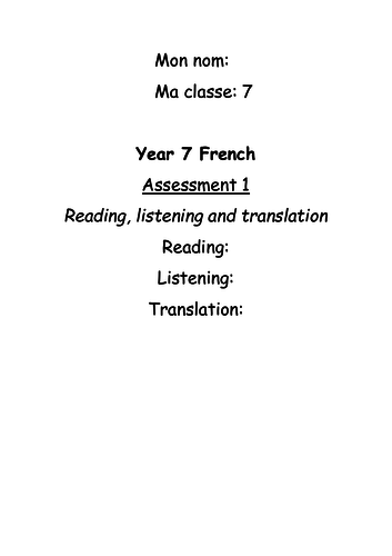 Assessment Studio 1 - Reading, Listening, Translation