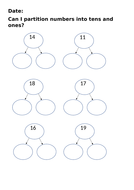 Place Value - Partitioning Year 1 Worksheets | Teaching Resources