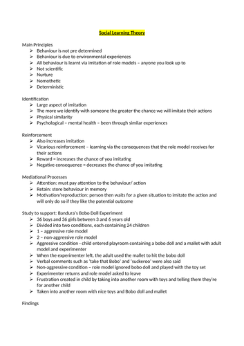 Approaches - AQA Psychology A Level