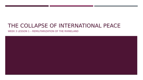 IGCSE History - Collapse of International Peace