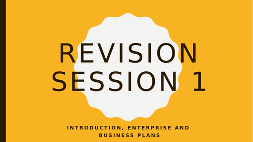 Eduqas AS C1 revision powerpoint for Enterprise and Business Plans