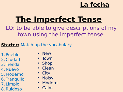 Imperfect 2025 tense description