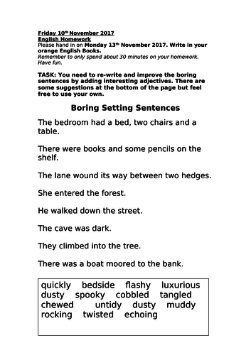 year 3 english homework booklet pdf