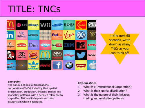 TNCs with McDonalds case study
