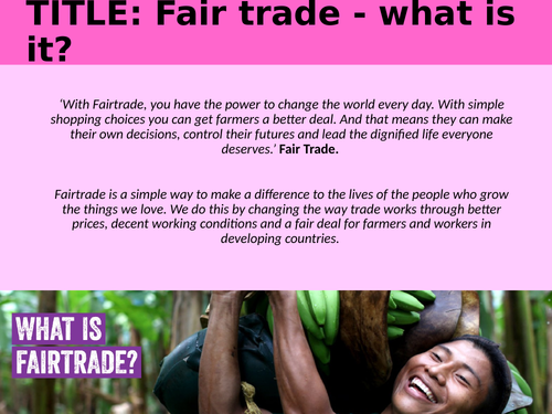 Fair Trade: A-Level lesson