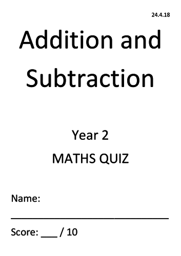 Y2 Practise mock SATs exam style questions Maths