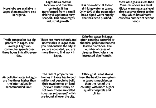 Urban issues and challenges AQA 1-9 course (Scheme of learning) - lesson 5 lagos opportunities