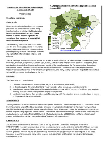 Urban issues and challenges AQA 1-9 course (Scheme of learning) - lesson 10 london opportunities