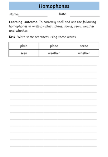 homophones year 3 and 4 teaching resources