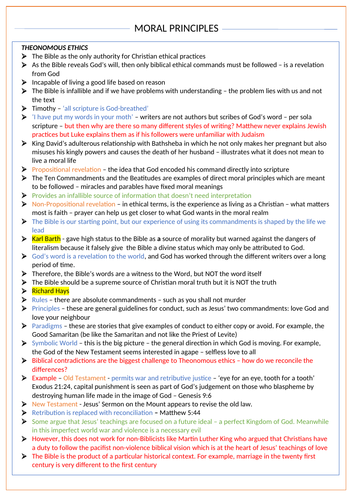 Christian Moral Principles - OCR Religious Studies A Level