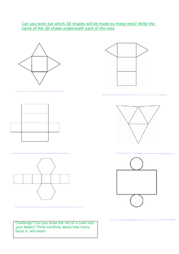 3d shape nets teaching resources