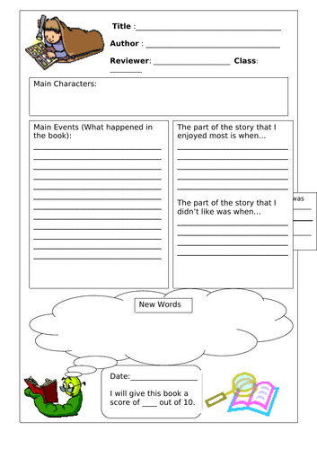 Book Review Worksheet | Teaching Resources