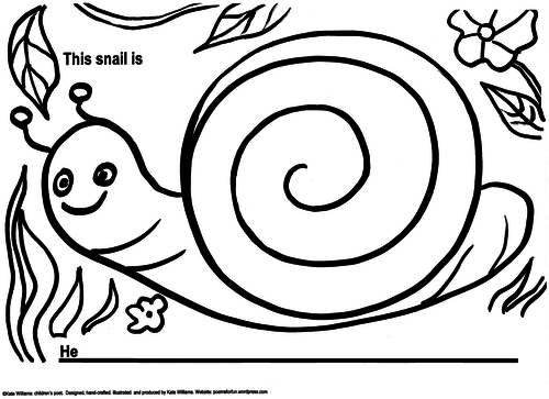 Snail Picture-Poem Frame, EYFS/Yr1 + Guidance Notes