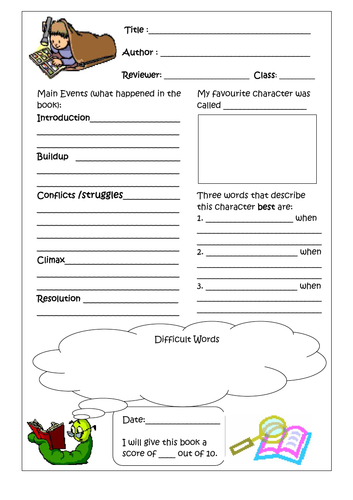 Book Review Worksheet