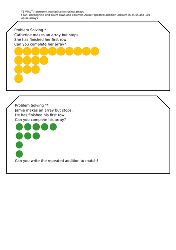 Year 1 Making Arrays | Teaching Resources