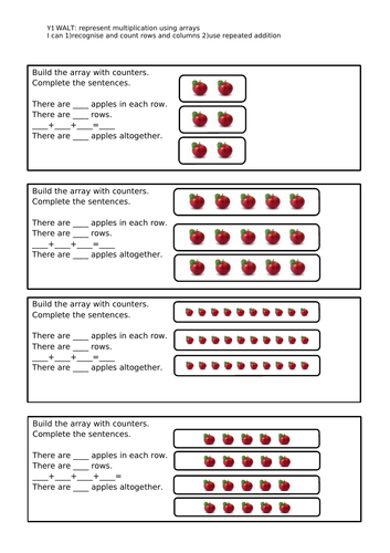 Year 1 Making Arrays | Teaching Resources