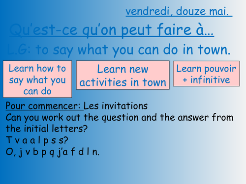 French studio 1 module 4 unit 5 qu'est-ce qu'on peut faire? | Teaching ...