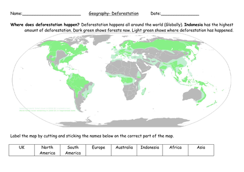 Deforestation for SEN, Primary, Early Years