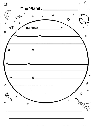 Planet Picture-Poem Frame (KS2) + Guidance Sheet