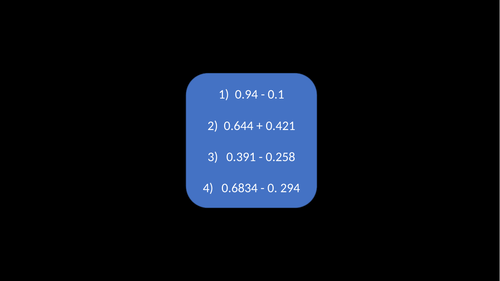 Year 5 - Adding and subtracting wholes and decimals