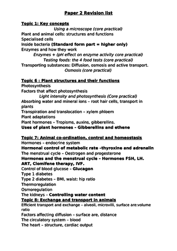 good biology term paper topics