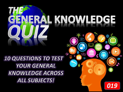 The General Knowledge Pub Quiz #19 Tutor Cross Curricular Settler End of Term