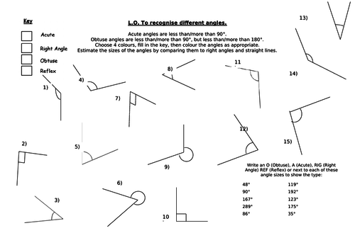 ANGLES: Measuring Angles & 8-Point Compass Printable Worksheets by